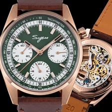 Sugess S465.RG.B SWAN NECK Sapphire Chrono Mechanical Watch SEAGULL 1963