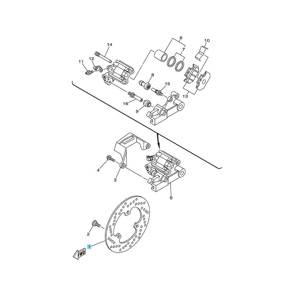 Disco de freno trasero genuino Yamaha XT250 2008-2024 5XT-2582W-00-00 OEM Foto 3 de 3