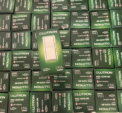 13 PC Lutron Diva DVCL-153PR-WH Dimmer Led+ White LED /Incandescent
