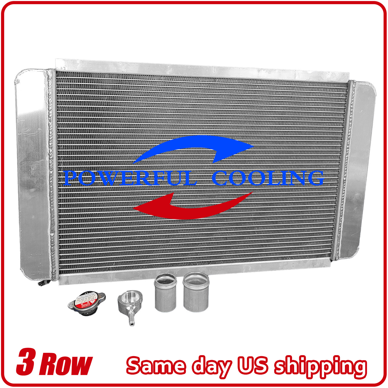 28"x16" Overall Customizable Aluminum Cooling Radiator Kit Crossflow or Downflow