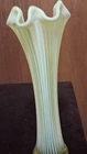 vintage Fenton yellow opalescent "Vaseline" glass swung vase, a collectible...