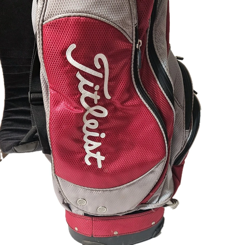 Bolsa de golf Titleist Carrito 15 vías roja/negra paraguas ranura para putter CON CAPUCHA Foto 2 de 4