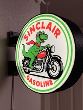 Sinclair Gasoline Dino Motorcycle Round Wall Sign Gas Oil Advertising