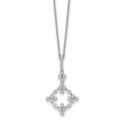 1/4 carat Lab Grown Diamond 18 inch Necklace in 14K White Gold ( VS/SI, D E F)