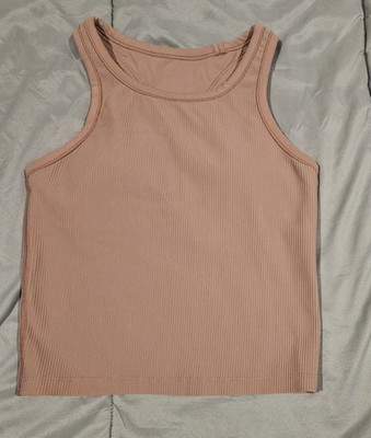 Lululemon Ebb to Street Cropped Racerback Tank Top Womens 2 Built-In Bra