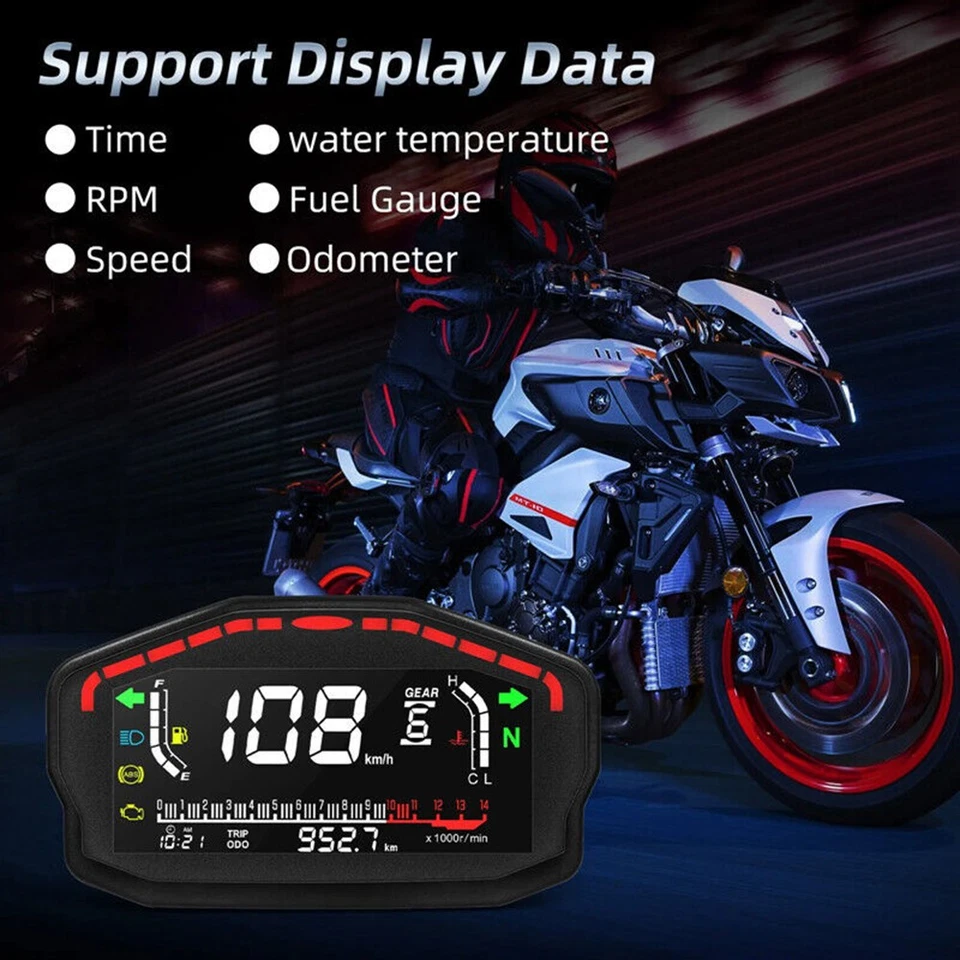 1 peça painel digital motocicleta painel LCD odômetro preto protetor solar durável - Imagem 3 de 4