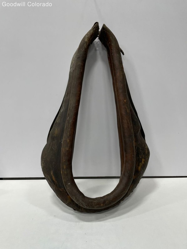 Unknown Brand Farm Horse Collar Harness Brown   Leather Antique Equipment