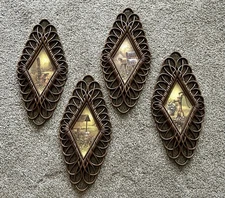 Vintage Set Of 4 Burwood Products Company 1350 Country Wall Plaques Made in USA