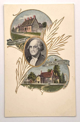 George Washington Ancestral Home Manor House Antique Post Card