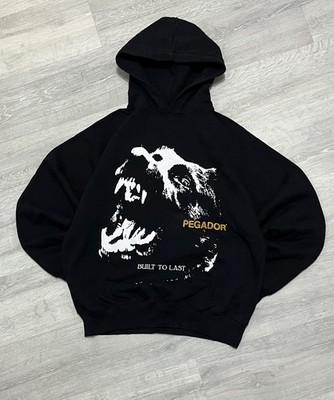 vintage pegador 00's men's black hoodie size S y2k