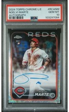 2024 Topps Chrome Noelvi Marte Logofractor Autograph PSA 10