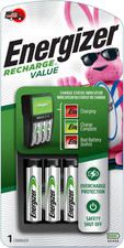 Energizer Recharge Value Charger for NiMH Rechargeable AA and AAA Batteries New