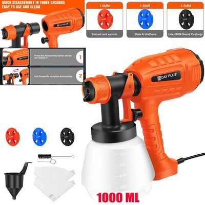 2000W Hand Elektro Farbsprühgerät 1000ml HVLP Airless Spritzpistole Wand Zaun