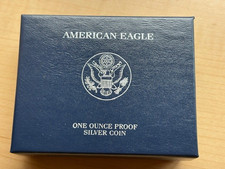 2010 W Proof American SILVER EAGLE with case, box & COA.