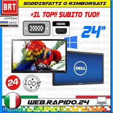 PC MONITOR 24" LCD LED FULL HD (DELL,HP,LENOVO) IPS VGA DVI DP DISPLAY OTTIMO 22