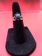 Vintage Ring 1940-50er Jahre Sterlingsilber und natürlicher Türkis. Punzen siehe Bilder