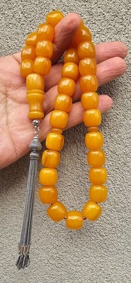 Amber Bakelite Tasbih سبحة | Prayer Beads | Misbaha Subha Tasbeeh Worry Beads
