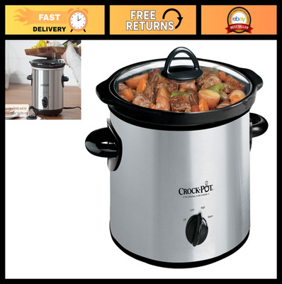 3-Quart Manual Slow Cooker - Compact Silver Kitchen Appliance for Easy Meals