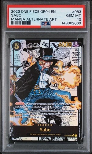 2024 One Piece The Best Sabo Manga Alternate Art Rare #OP04-083 PSA 10 GEM MINT