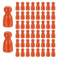 50Pcs Wood Peg Dolls Unfinished, 1" x 1/2" Blank Family Figures, Orange