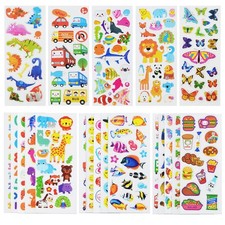 24 Sheets 500 3D Puffy Stickers for Toddlers Kids, Bulk Multicolor