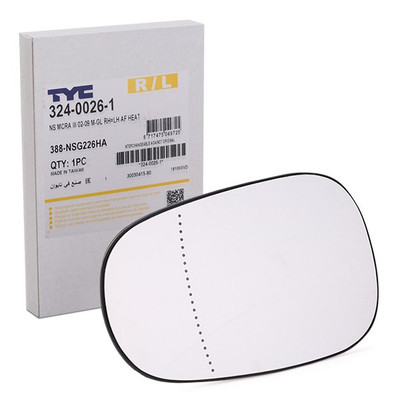 TYC 324-0026-1 Spiegelglas Außenspiegel Beidseitig für RENAULT MEGANE I (BA0/1)