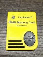 Yellow 8MB Memory Card for Sony Playstation 2 PS2 - Magic Gate Nyko