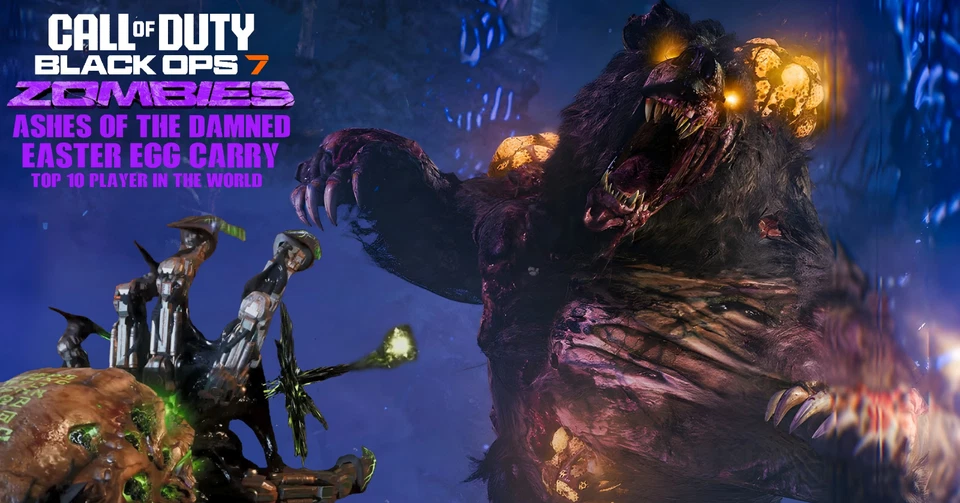 ASHES OF THE DAMNED BLACK OPS 7 ZOMBIES EASTER EGG CARRY TOP 10 PLAYER!!!