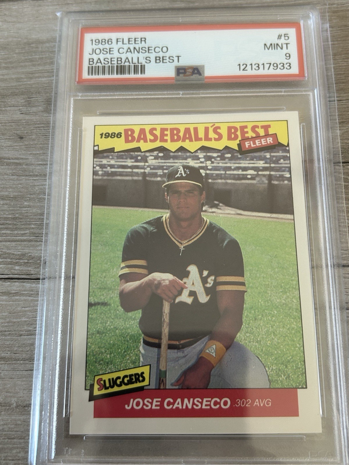 1986 FLEER BASEBALL'S BEST #5 JOSE CANSECO RC ATHLETICS PSA 9