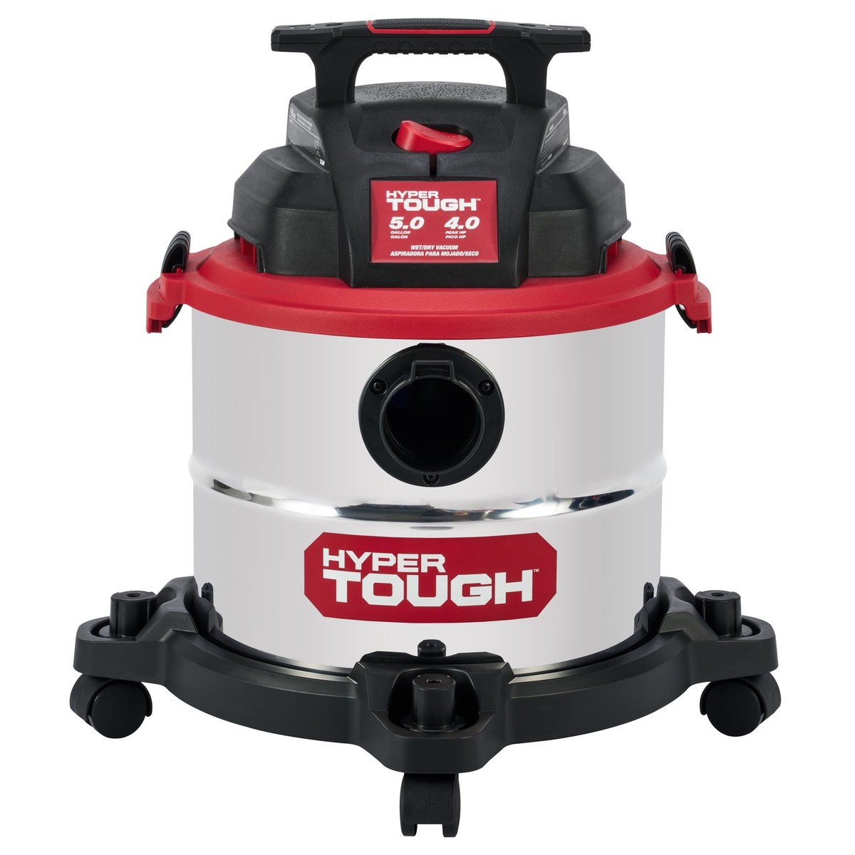 Hyper Tough Wet Dry Vacuum, 4 Gallon Stainless Steel Tank, 4.0