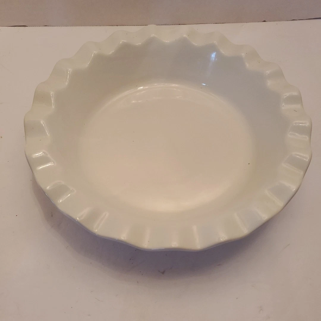 Goodcook Pie Plate Baking Dish 9”x9”x2” Fluted Ruffled Rim 1.5 Quart White
