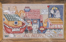 Vtg Janlynn Counted Cross Stitch KIT Sealed Noah Collector 1995 Noahs Ark 14x8