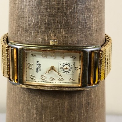 Gruen Curvex Women GR5106 Dress Gold Expansion Rectangular Quartz