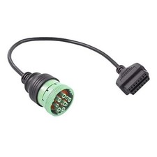  Green J1939 9 Pin to OBD 2 Adapter Cable  1 Foot  Connector Cable for