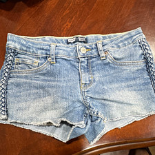 Levi s Shorty Short Women s Blue Denim Cut Off Shorts Medium Wash 5-Pocket