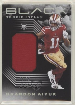 2020 Panini Black Rookie Influx Materials Silver 72/75 Brandon Aiyuk RC 0c6