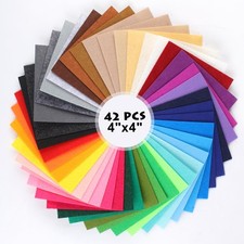 Felt Sheets for Crafts 4x4 Inch Assorted Colors 1mm Thick Non-Woven