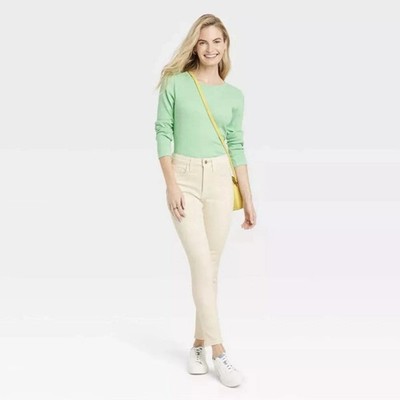 Universal Thread Women's High Rise Skinny Jeans Cream Size 00