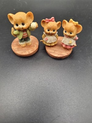 1985 Enesco Miceville Sissy And Missy Shopmouse Junior Shop Mouse Baseball 
