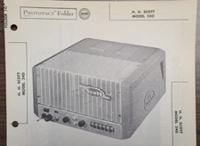 H. H. SCOTT MODEL 240 AMPLIFIER PHOTOFACT