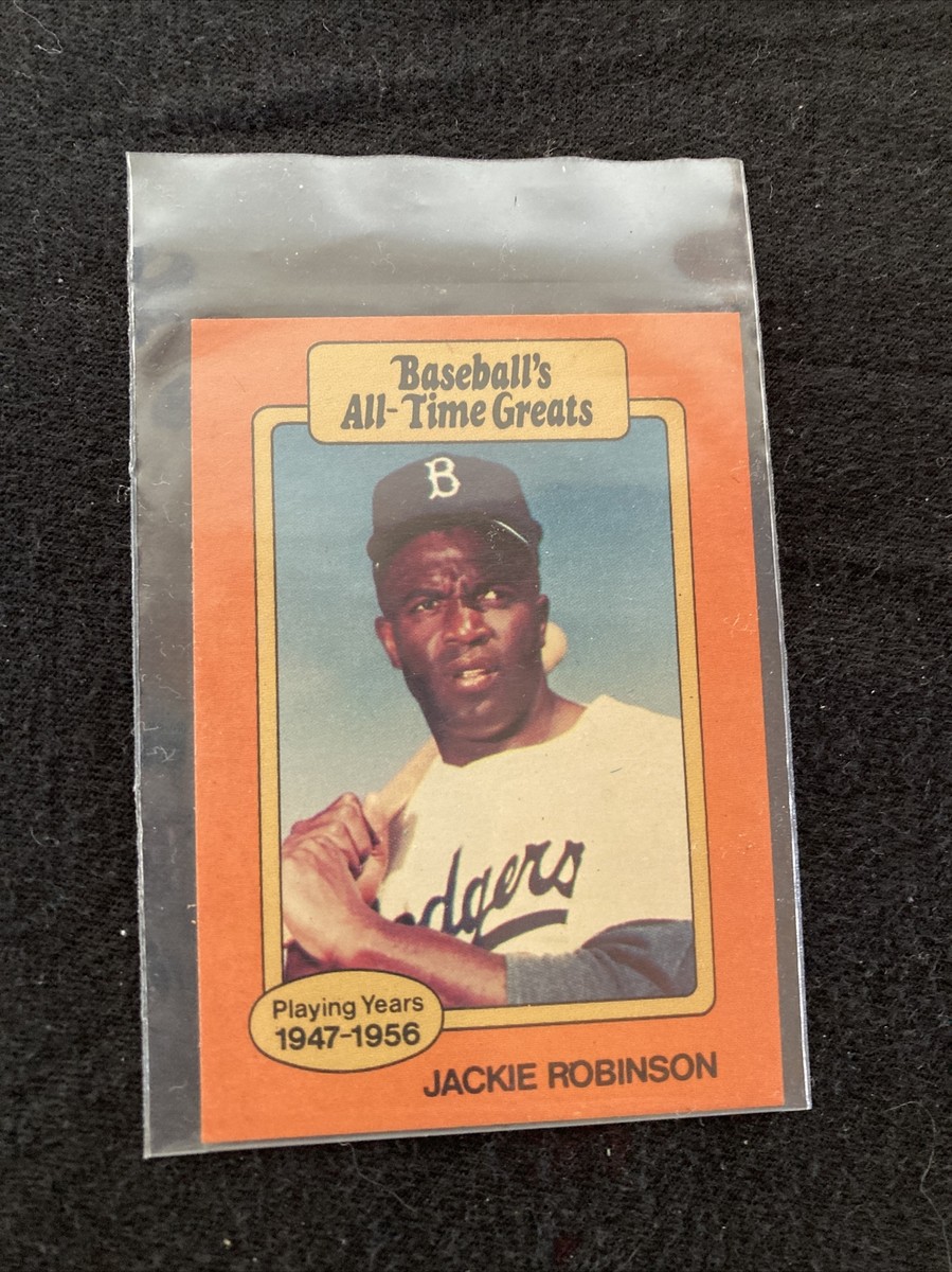ビンテージハガキ Baseball All-time Greats Playing Years Jackie Robinson Card Orange