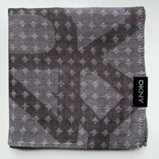 HANDKERCHIEF MEN COTTON VINTAGE ART GRAY GEOMETRIC PLAIN POCKET SQUARE 18" B0478