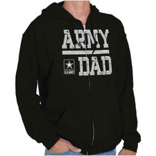 US Army Dad United States Military Star Logo Mens Zip Hooded Sweatshirt Hoodie