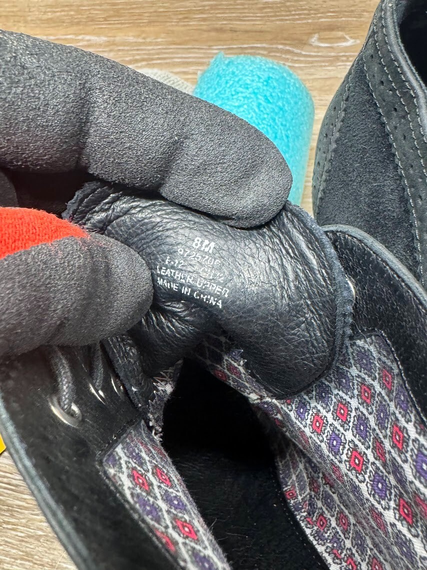 SAOLA Scarpa Oxford Sperry Emory nera in pelle camoscio suola a strappo tacco donna taglia 8