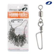 OCEAN CAT American Swivel with Coast Lock Snap Black Nickel Fishing Tackle Ring