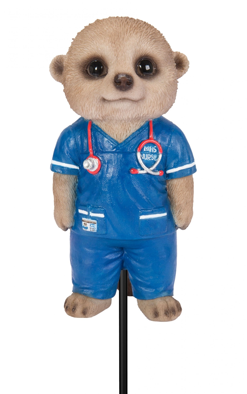 Vivid Arts Nurse NHS Baby Meerkat - Plant Pal Lifelike Garden Ornament Gift NEW