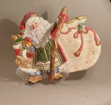 Fitz & Floyd Classics Ceramic Jolly Ole Saint Nick Candy Dish with Handle