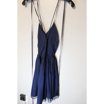 NWT Halston Heritage Navy Blue Silk Halter Dress with Cross Ties Size 6 | eBay NWT Halston Heritage Navy Blue Silk Halter Dress with Cross Ties Size 6 | eBay