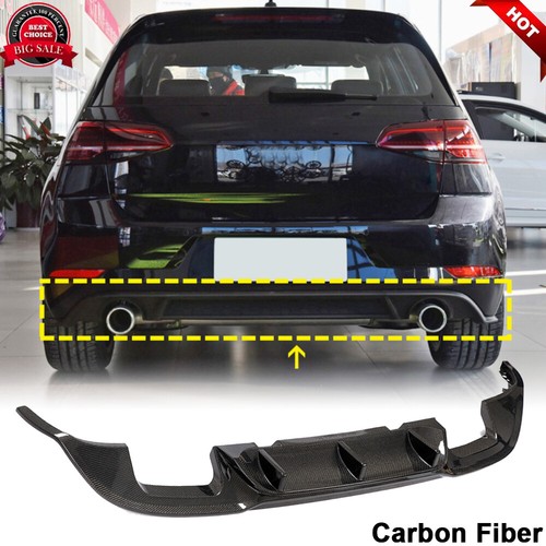 Fit For VW GOLF 7.5 MK7.5 GTI R 2018-2020 Rear Bumper Diffuser Lip Carbon Fiber
