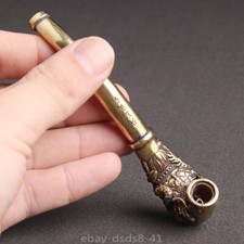Dragon and Phoenix Chengxiang Relief Pipe Collection Crafts Bronze Ware